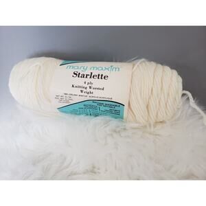 VINTAGE Mary Maxim Starlette‎ #263-006 Off White 4 Ply Knitting Worsted Weight